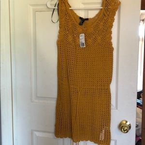 Orange knitted cover up dress